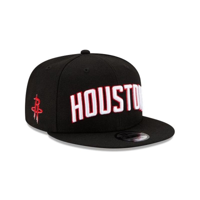 Black Houston Rockets Hat - New Era NBA Statement Edition 9FIFTY Snapback Caps USA6538924